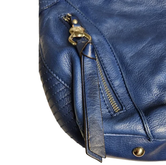 B. Makowsky Blue Soft Genuine Leather Shoulder Bag - Picture 6 of 17